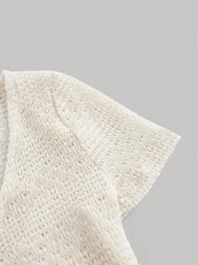 SHEIN MOD Knotted Front 2-In-1 T-Shirt - Apricot - View 3