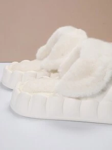 輕巧、舒適、柔軟女式厚底拖鞋,適合戶外或室內,顏色 - 白色 - 白色 - 查看 3