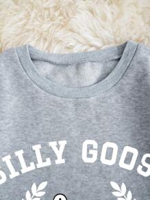 INAWLY Women's Plus Size Letter Print Crew Neck Sweatshirt, SILLY GOOSE EST 1973 UNIVERSITY Graduation,Back To School Outfits,Graduation,Teacher Outfits For Women,Back To School Pullover Fall Outfit Winter Autumn