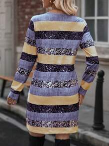 女性閃亮印花裙 - 彩色 - 查看 2