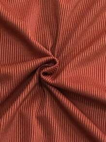 Vestido ajustado de punto acanalado de unicolor para mujer - Café integral - Ver 4