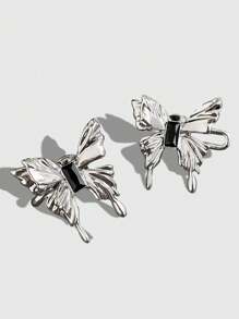 ROMWE Goth 1pair Fashionable Bowknot Waist Buckle For Adjusting Pants' Waist Size - Multicolor - View 3