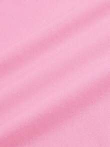 SHEIN EZwear Casual Angel Baby Pattern Round Neck Short Sleeve Slim Crop Top T-Shirt For Women, Suitable For Summer - Baby Pink - View 4