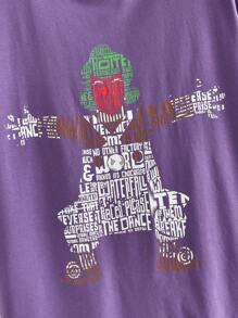 Willy Wonka and the Chocolate Factory X ROMWE Short Sleeve Graphic T-Shirt - Purple - View 4