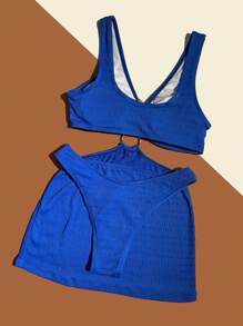 SHEIN Swim Tankini Set With Ring Cutout Details Carnival Summer