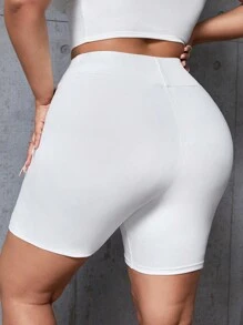 SHEIN SXY Kích thước lớn Màu thuần Xà cạp - trắng - Xem 1