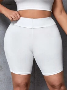 SHEIN SXY Kích thước lớn Màu thuần Xà cạp - trắng - Xem 2