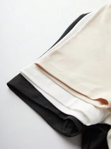 Sweetra Round Neck Short Sleeve Bodysuit - Multicolor - View 3