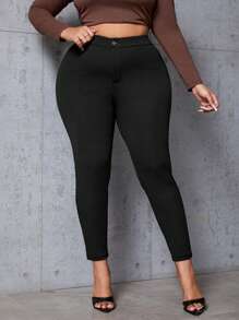 SHEIN SXY Plus Solid Skinny Pants