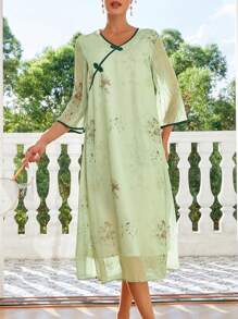 Women's Elegant Qipao / Cheongsam Chinese Dress - Green - View 7