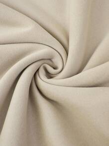 SHEIN EZwear 女士純色圓領下肩運動衫 - 杏色 - 查看 6