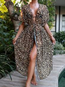Swim Vcay 2025 Floral Print Kimono Cover Up (Random Print), Copyright Purchased Cheetah Dress Cheetah Print Dress Robe Leopard Summer