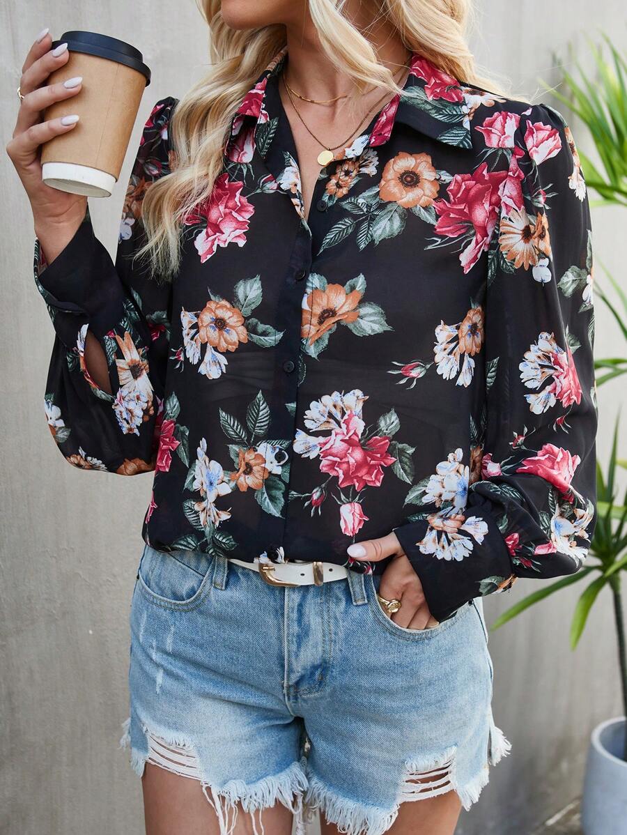 Aveloria 女款花卉印花長袖襯衫