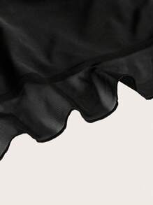 SHEIN ICON Women'S Butterfly Embellished Rhinestone Camisole Top And Ruffle Hem Double Slit Skirt Set - Black - View 10