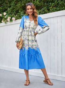 GENKIRA Floral Print Long Sleeve Women'S Dress Fall Cloth For Women - Multicolor - View 4
