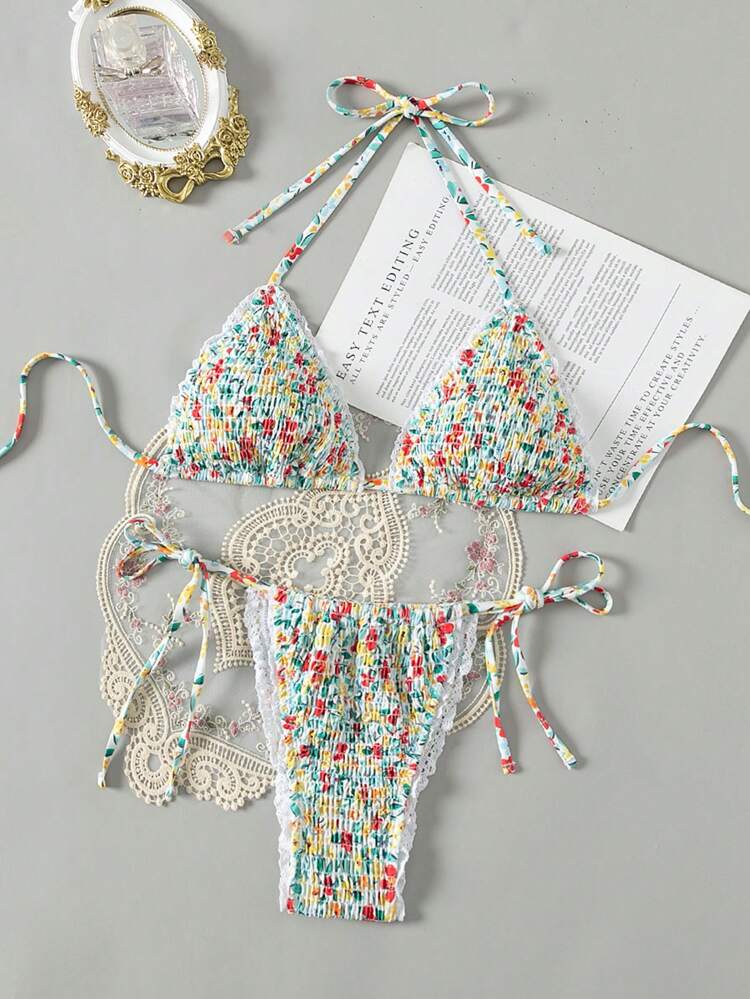 Ditsy Floral Two-Piece Bikini Set Summer Beach