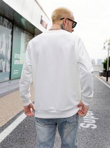 男士新年印花t恤 - 白色 - 查看 2