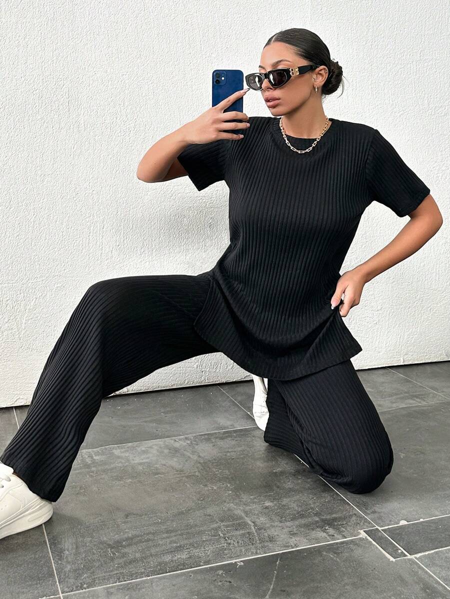 SHEIN Trajes De Dos Piezas Para Mujer - Negro - Ver 1