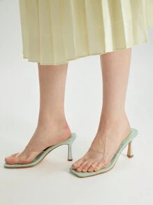 MOTF PREMIUM Đơn giản Của phụ nữ Giày cao gót Dép xăng đan - Trong sáng - Xem 10