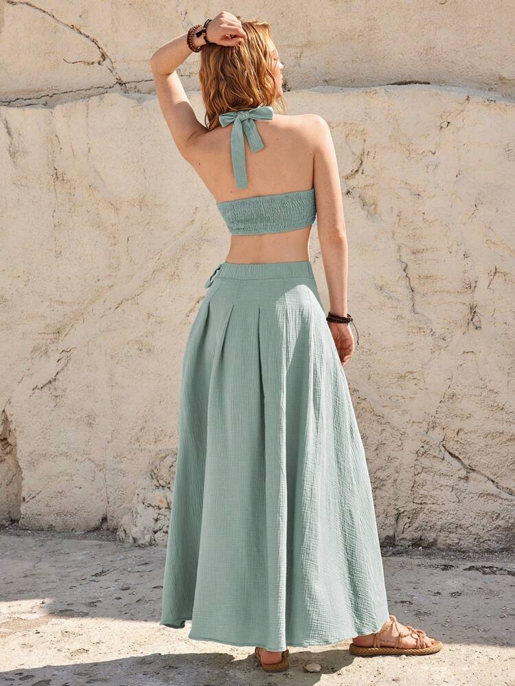 Women's Solid Color 2pcs/Set Outfit