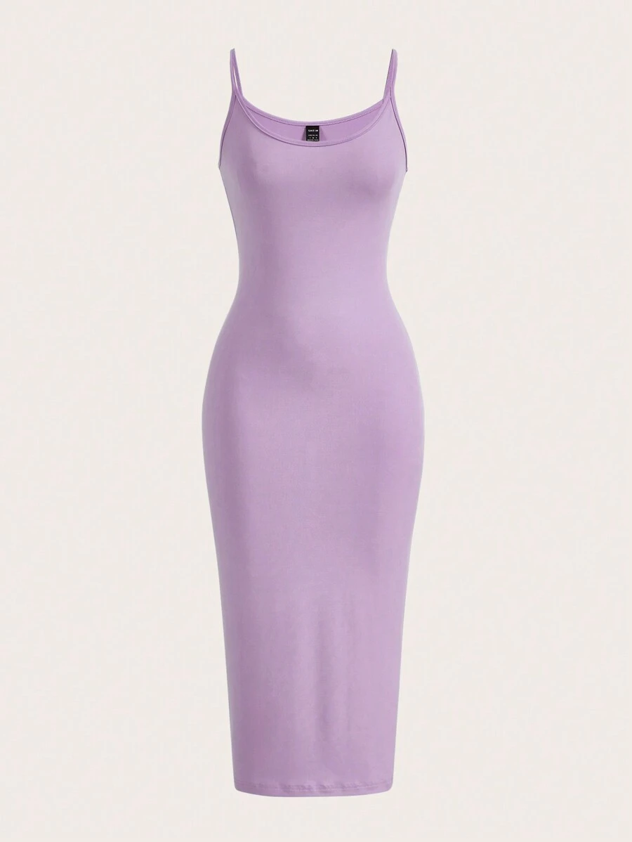 SHEIN BASICS Damen Schmales Spaghetti-träger Kleid Für Lässiges Abendessen Oder Datings