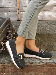 Women'S Comfortable Slip-On Rocker Sole Shoes With Thick & Soft Sole, Black - Black - View 4