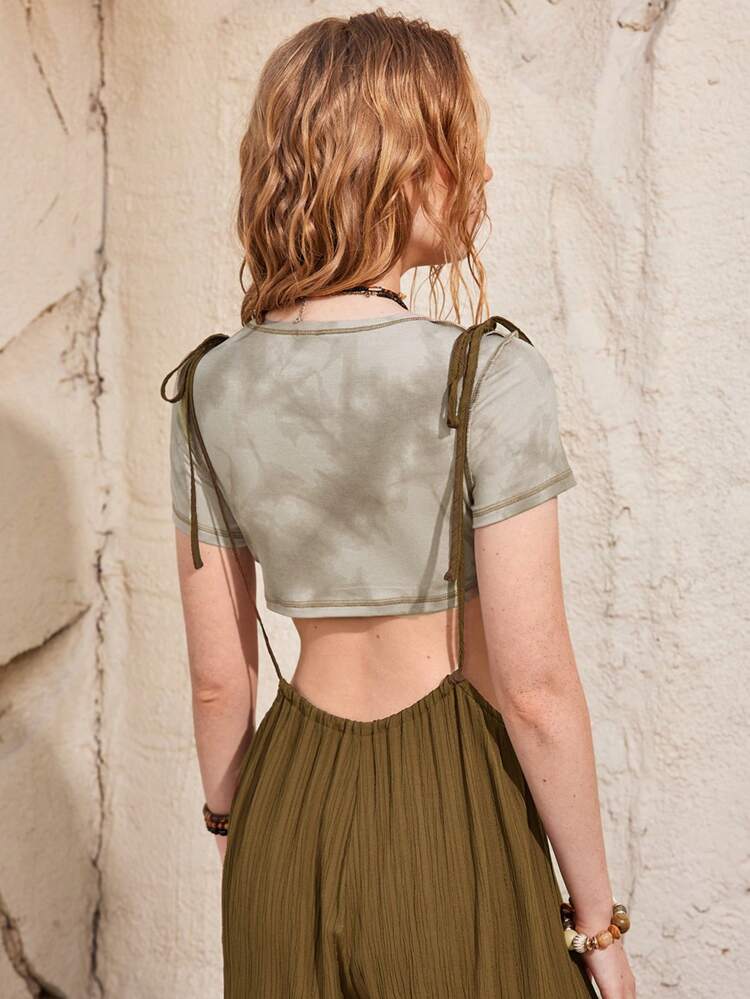 Ladies' Tie Dye Cropped T-Shirt