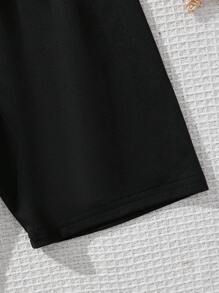 SHEIN Tween-Mädchen 3er-Set lässige Shorts mit elastischer Taille und Buchstaben-Print