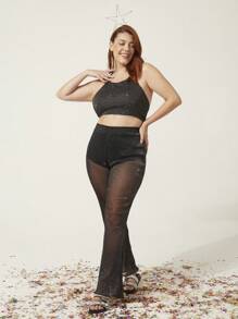 大碼坦克背心和背心衫 - 黑色 - 查看 5