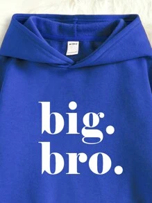 SHEIN Tween Boys' Casual Letter Print Long Sleeve Sweatshirt, Suitable For Autumn And Winter - Blue - View 3