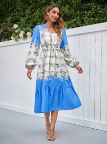 GENKIRA Floral Print Long Sleeve Women'S Dress Fall Cloth For Women - Multicolor - View 5