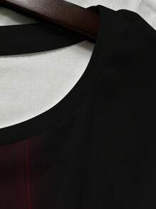 Manfinity LEGND Nam Tương phản Màu sắc Ngắn tay Áo thun - Màu Đỏ Sâu - Xem 5