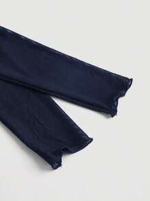 SHEIN MOD 女士网眼撞色长袖上衣 - 藏蓝色 - 查看 4