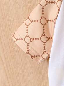 嬰兒男孩時尚短袖polo上衣和短褲套裝 - 米色 - 查看 5