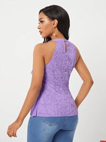 SHEIN Lady Top con scollo all'americana e giunture in pizzo per San Valentino