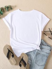 INAWLY Women's Short Sleeve T-Shirt With St. Patrick's Day Shamrock Print - White - View 2