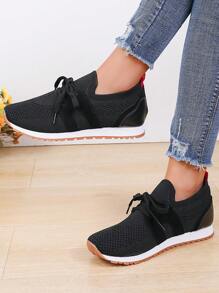 女性休閒運動鞋,透氣布料,輕量化鞋底,穿著舒適 - 黑色 - 查看 1