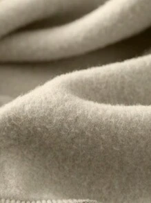 SHEIN EZwear 女士字母印花連帽毛絨套頭衫 - 米色 - 查看 5