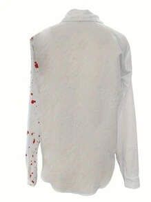 New Spring And Summer European And American Style Cat Pattern Printed Casual Long Sleeve Women's Shirt,Long Sleeve Tops - White - View 2