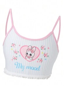 Conjunto De Ropa Interior Para Niñas Preadolescentes, Con Estampado De Conejo Y Fresa - Rosa - Ver 3