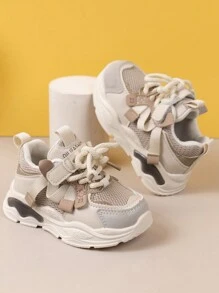 中性嬰兒透氣網布時尚運動鞋 - 米色 - 查看 2