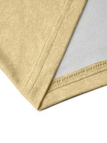 SHEIN LUNE Plus Size Striped & Plaid Splicing Heart Print T-Shirt - Apricot - View 4