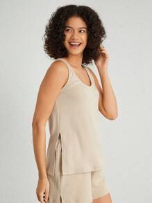 Ocili 女式吊帶背心家居服上衣 - 杏色 - 查看 4