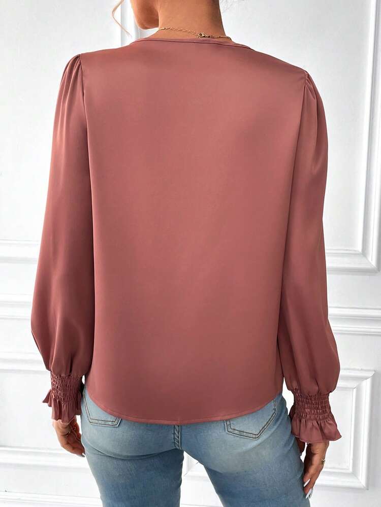 Women'S V-Neck Long Sleeve Shirt