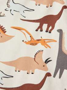 嬰兒男童卡通恐龍印花短袖t卹,帶肩墊和圓領,2入組 - 深灰色 - 查看 6