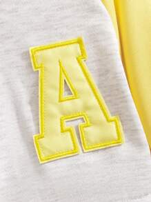 SHEIN Tween Girls Color Block Hooded Sweatshirt With Elastic Waist - Multicolor - View 4