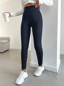 EURMUSE Quý cô Sọc Xà cạp - Màu xanh hải quân - Xem 5