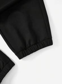 字母印花青少年男童裤 - 黑色 - 查看 4