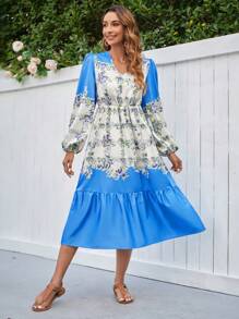 GENKIRA Floral Print Long Sleeve Women'S Dress Fall Cloth For Women - Multicolor - View 6
