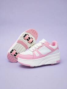 兒童4輪滾輪溜冰鞋,具有強大的行走穩定性 - 彩色 - 查看 3